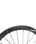Close-up of 45mm Carbon Tubeless Wheelset For Disc Brake Road Bikes With 25mm Inner Width No Paint Finish, showing rim design.