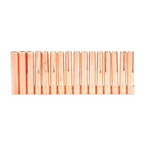 Copper collets from 53 Piece TIG Welding Torch Body Parts Gas Lens Nozzle Collet Cup Kit For WP 9 20 25 Replacement Set