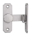 Rock Solid Stainless Steel Gate Latch Featuring 90 Degree Security Lock Built Tough As Nails For Sheds And Rugged Outdoor Door Hardware That Holds Up Like A Champ Without Drama, brushed alloy latch.