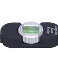 Tbest Magnetic Stud Finder for Portable Metal Detector with Built in Gauge, No Battery Needed, Detects Steel Studs, Nails & Screws in & Plasterboard (Black) with level gauge detail.