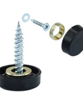 Sleek Stainless Steel Decorative Screw Caps For Wall Frames And Mirrors Rustproof 16mm Black Hardware Covers with screws and washers.