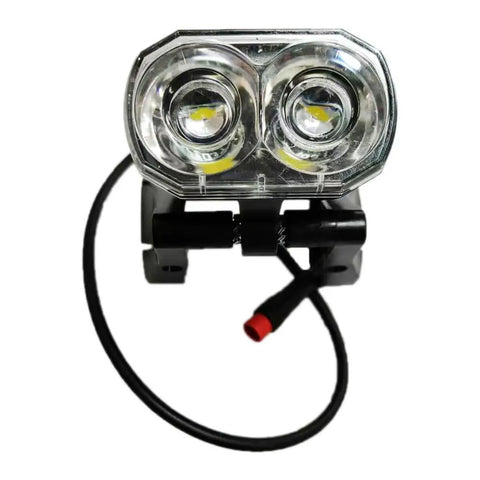 LED Front Headlight For Electric Bike Night Riding Waterproof Front Light Compatible With 24V 36V 48V 60V Batteries And Controllers, 2 Pin Male Female Plug Beefy Bright E-Bike Headlight