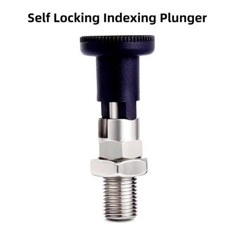 2 Pack Beefy Push Fit Ball Nose Spring Plungers M12x1.5 Stainless Steel Self Locking Indexing Plunger With Knob Positioning Pin And Lock Nut