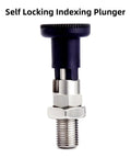 Solid Built M20x1.5 Stainless Steel Ball Nose Spring Plunger 2 Pack Self Locking Indexing Positioning Pin With Lock Nut close-up of plunger