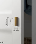 Antique Brass Knurled Cabinet Pulls 6 Pack, 1 1/4 Inch Textured Grip Drawer Handles installed on white cabinet.