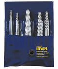 6 Piece Screw Extractor Set With Spiral Flute And Left Hand Spiral Design For Maximum Grip To Yank Out Broken Bolts Studs Socket Screws And Fittings From Tough Metals in blue pouch