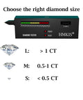 Diamond Tester Pen With 60X Loupe Magnifier For Jewelry Pro Level Diamond Checker For Newbies And Pros Dual Power Type C And 9V Supply Non Rechargeable Gem Verification Tool showing size guide and S-M-L selector