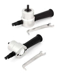 Beefy Double Head Sheet Nibbler Cutter Drill Attachment Set For Brass Aluminum Stainless Metal Work, 2 pcs with tools, black and gray
