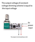 Ultra Smooth DC 3.7V To 24V LED Constant Voltage Dimmer Board With Switch For Live Streaming, showing input and output connections.