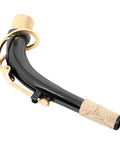 Curved Metal Neck Replacement For Alto Saxophone With Cork Sheet Black Nickel Plated Bend Neck Repair Kit side view