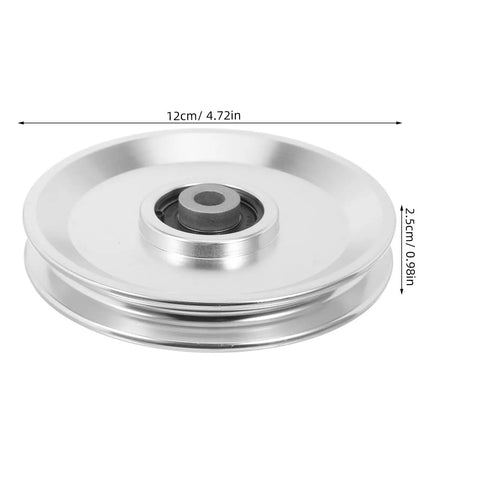 Aluminum Alloy Fitness Pulley With Quiet Operation And Heavy Duty Bearing, 551lb Load Capacity, top view dimensions shown