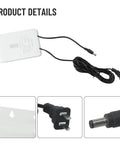 Mini Ups Battery Backup 12V 2A 6000mAh For Wifi Router Modem image showing white power brick with black cables and connectors.
