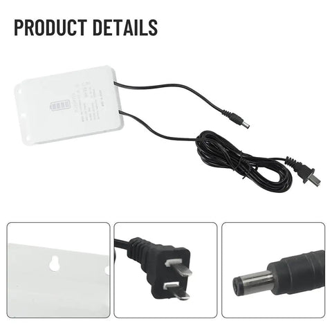 Mini Ups Battery Backup 12V 2A 6000mAh For Wifi Router Modem image showing white power brick with black cables and connectors.
