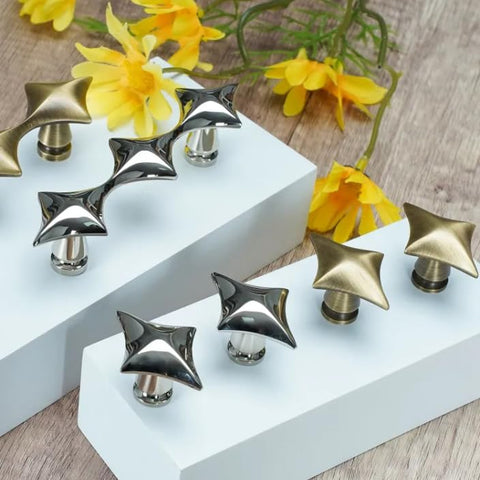 Spruce Up Your Day To Day Kitchen Cabinets Or Lazy Sunday Bathroom Vanities With These Clean Star Design Drawer Pulls In Crisp Silver Finishing that includes modern star knobs.