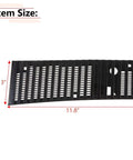 Beefy Aftermarket Hood Cowl Top Grille for Nissan D21 1986-1997, black grille, dimensions 4.13 x 11.8 inches, includes 12 clips, wiper cowl