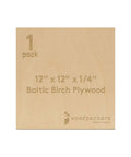 Woodpeckers Baltic Birch Plywood sheet, 12 x 12 in, 1/4 in thick, 1 pack, B/BB grade.