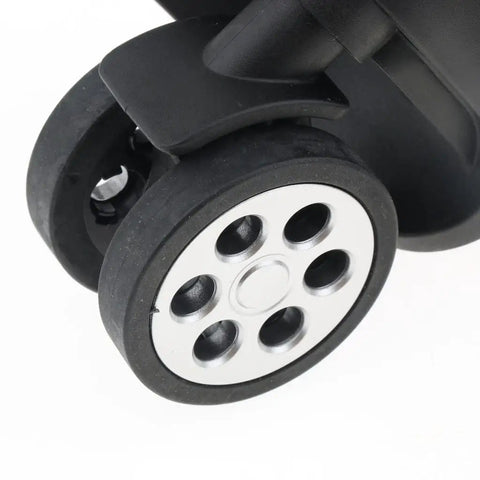 Close-up of premium replacement wheels for luggage, featuring 360 swivel design, durable rubber and metal materials. Upgrade Your Beaten Up Luggage With These Premium Replacement Wheels And Universal Swivel Casters For Suitcases Straight Up Smooth Rolling Travel Bag Fix No Sweat DIY.