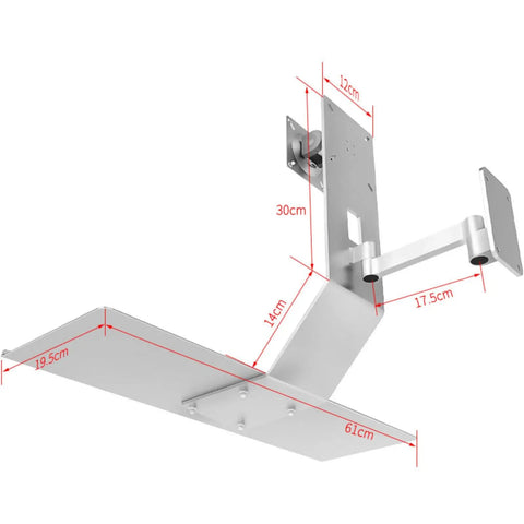 Universal Monitor Wall Mount With Smooth Swivel Adjustment For Effortless Office Desk Organization Built Legit To Elevate Your Workspace Routine And Make Your Tech Setup Hit Different, detailed dimensions shown.