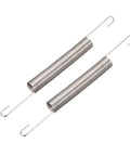 Two uxcell extension springs with dual hooks, spring steel, 0.9mm wire, 10mm OD, 120mm length.