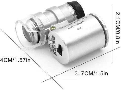 Diamond Tester Pen With 60X Loupe Magnifier For Jewelry Pro Level Diamond Checker For Newbies And Pros Dual Power Type C And 9V Supply Non Rechargeable Gem Verification Tool, silver 4 x 3.7 x 2.1 cm