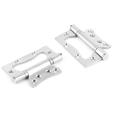 Stainless Steel Silent Hinge For Home Wood Doors No Slotting Needed Easy Install Heavy Duty Load Bearing For Furniture Hardware Fitting 10.2 Cm Rust Resistant Built To Last, shown flat on surface