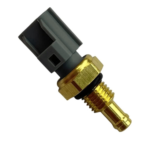 Coolant temperature sensor with gray plastic connector and brass threaded probe