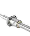 Premium SFU1204 C5 Ball Screw With 1204 Flange And Single Nut, Machined Ends For CNC Machines And 3D Printers, close-up view.