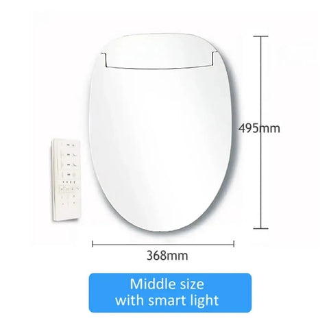 Premium Comfy Smart Heated Toilet Seat With Electric Bidet Cover dimensions 368mm x 495mm with remote control for easy use.