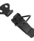 Heavy Duty 4 Pack Spring Toggle Latch 2.8 Inch Black Stainless Steel Cabinet Door Latch close-up showing latch and keeper.