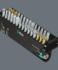 Universal Bit Check Set With Rapidaptor Quick-Release Chuck, 30-Piece Torsion Bit Kit with various bits in compact case.