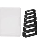 6 Pack Watch Band Keepers Silicone Retainer Rings For 16mm, 18mm, 20mm, 22mm, 24mm, 26mm Straps Replacement Fasteners For Smart Sport Watches Black