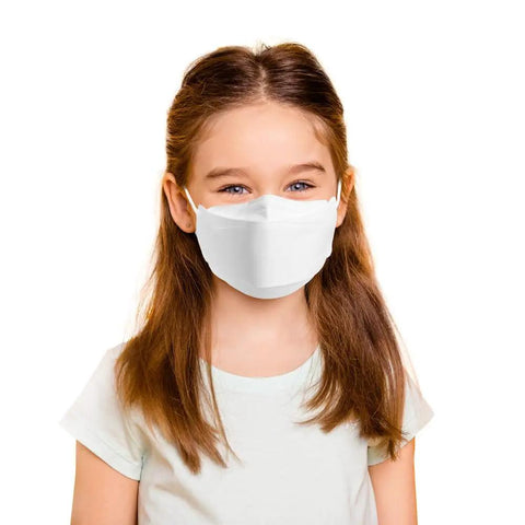 Child wearing KF94 Face Mask 50 Pack For Kids And Small To Medium Faces Made In Korea English Packaging 10 Polybags Of 5 All Day Comfort