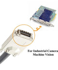 CX4 Infiniband Cable With Screw Lock For Industrial Cameras And Frame Grabbers, multi channel link close-up of connector and frame grabber