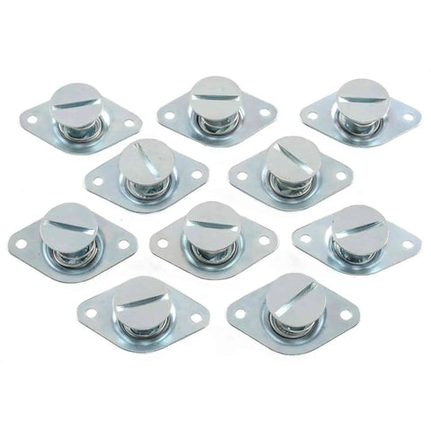 Rock Solid Quarter Turn Fasteners With Real 3 8 Inch Shank And Zinc Coated Steel Head Featuring Slotted Drive And Quick Release Latch, set of 10