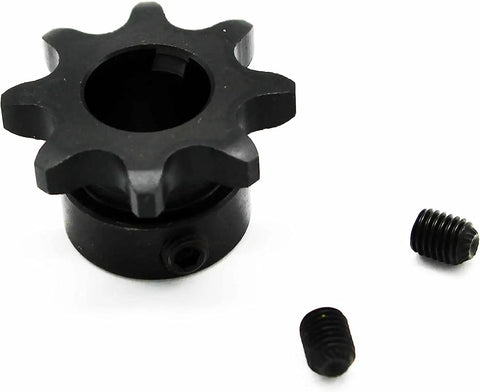 Close-up of 8-tooth sprocket from Complete Five Eighths Inch By Sixteen Inch Jackshaft Kit For Go Karts And Minibikes With Forty Forty One Chain