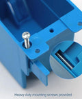 Close-up of Old Work Electrical Box For Switches, 1-Gang Deep PVC Outlet Box, showing built-in fixing ears and mounting screw.