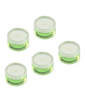 5pcs Round Bubble Levels for Precise for spirit Measurement 5pcs, transparent design, green liquid inside, accurate leveling tool.