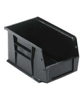Black Heavy Duty Part Organizer Bins 12 Pack Eco Friendly Recycled Plastic Storage Boxes For Tools Stack And Hang Durable, side view