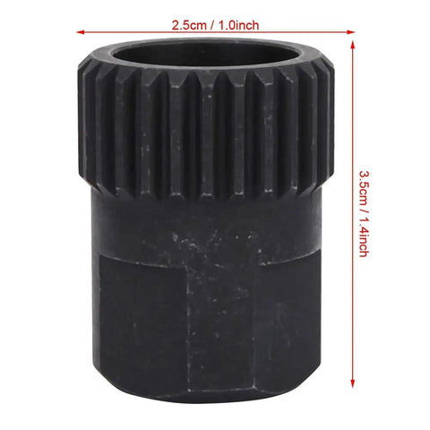 Rear Hub Lock Ring Tool For Bicycle Maintenance with Durable Chromium Vanadium Steel Construction, shown in black, 2.5cm x 3.5cm