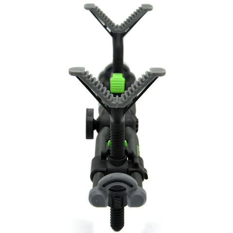 Close-up of Two Point Gun Rest Trigger Stick Attachment With Adjustable Height And Tilt For Trigger Sticks Or Tripods One Quarter Twenty Thread Mounts
