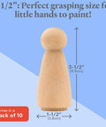 Gonna Love These Super Sturdy Birch Wood Peg Dolls 3.5 Inch Pack Of 10 Unfinished Mom And Angel Figures Ready To Rock Your Next Diy Craft Project Smooth Finish Perfect For Painting And Display, 3.5 inch birch peg doll with perfect grasp for kids.