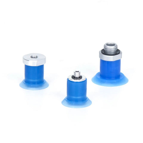 Pneumatic Vacuum Suction Cup ZP3 Series in blue, showing three units for adsorbing plastic film and bags, ZP3P-25PTSF-A5 G1.