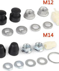 Hub Motor Axle Kit For E Bike With M12 Front Lock Nut, Lock Washer And Nut Cover For 12mm Shaft Electric Bicycle Wheels