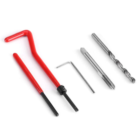 Top Notch 30 Piece Thread Repair Insert Kit With Precision Wire Helicoils For Stripped M5 Bolt Holes In Steel Cast Iron And Aluminum Engine Blocks Auto Shop Essential, drill tap wrench