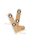 Hidden Brass Door Hinge 2 Pack For Secret Doors And Bookcases, Heavy Duty Concealed Pivot Hinge, Bronze Finish, dimensions shown