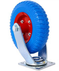 Eight Inch Caster Wheel Set Four Beefy Heavy Duty Flat Free Casters With 360 Degree Swivel And Fixed Plate 220 Lb Capacity Per Wheel