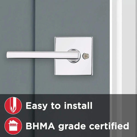 Halifax Door Lever Handle With Iron Black Finish For Hallways And Closets, Slick Modern Square Design, Easy to Install, BHMA Certified