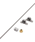 8Mm Lead Screw 1000Mm with brass nut, bearing bracket, and flexible coupling for 3D Printer CNC use, stainless steel core