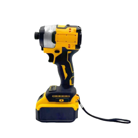 Gangsuqd Cordless Impact Wrench With Brushless Motor Delivers Huge Torque For Cars Trucks And Rv Safe Rechargeable Electric Driver Tool side view with battery