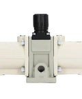 Front view of Gas Booster Pump With Pneumatic Valves And Air Cylinder For Industrial Use No Electricity Needed Pro Grade Air Powered Pressure Amplifier